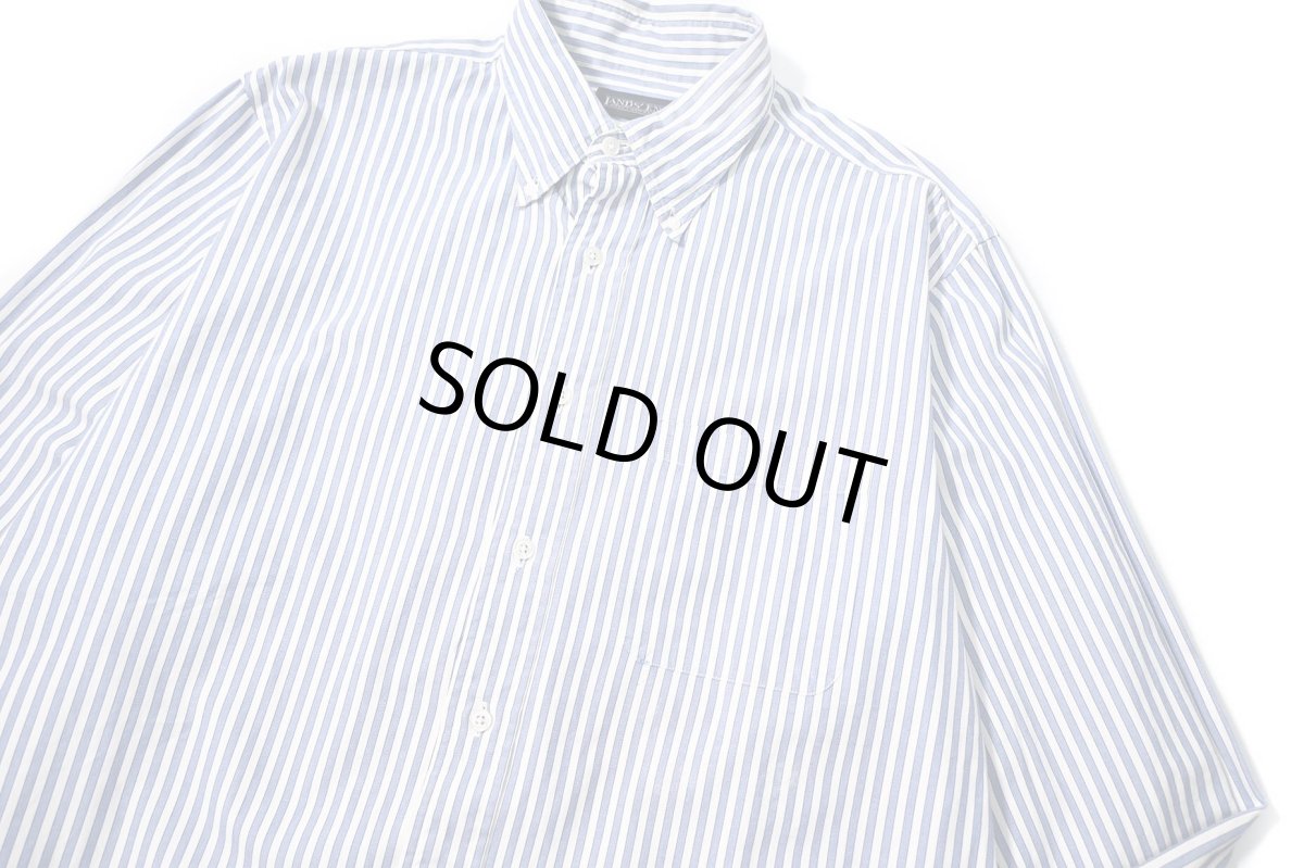 画像2: 90s Used Lands' End Stripe B/D Shirt (2)