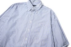 画像2: 90s Used Lands' End Stripe B/D Shirt (2)