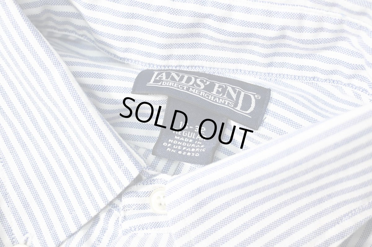 画像4: 90s Used Lands' End Stripe B/D Shirt (4)