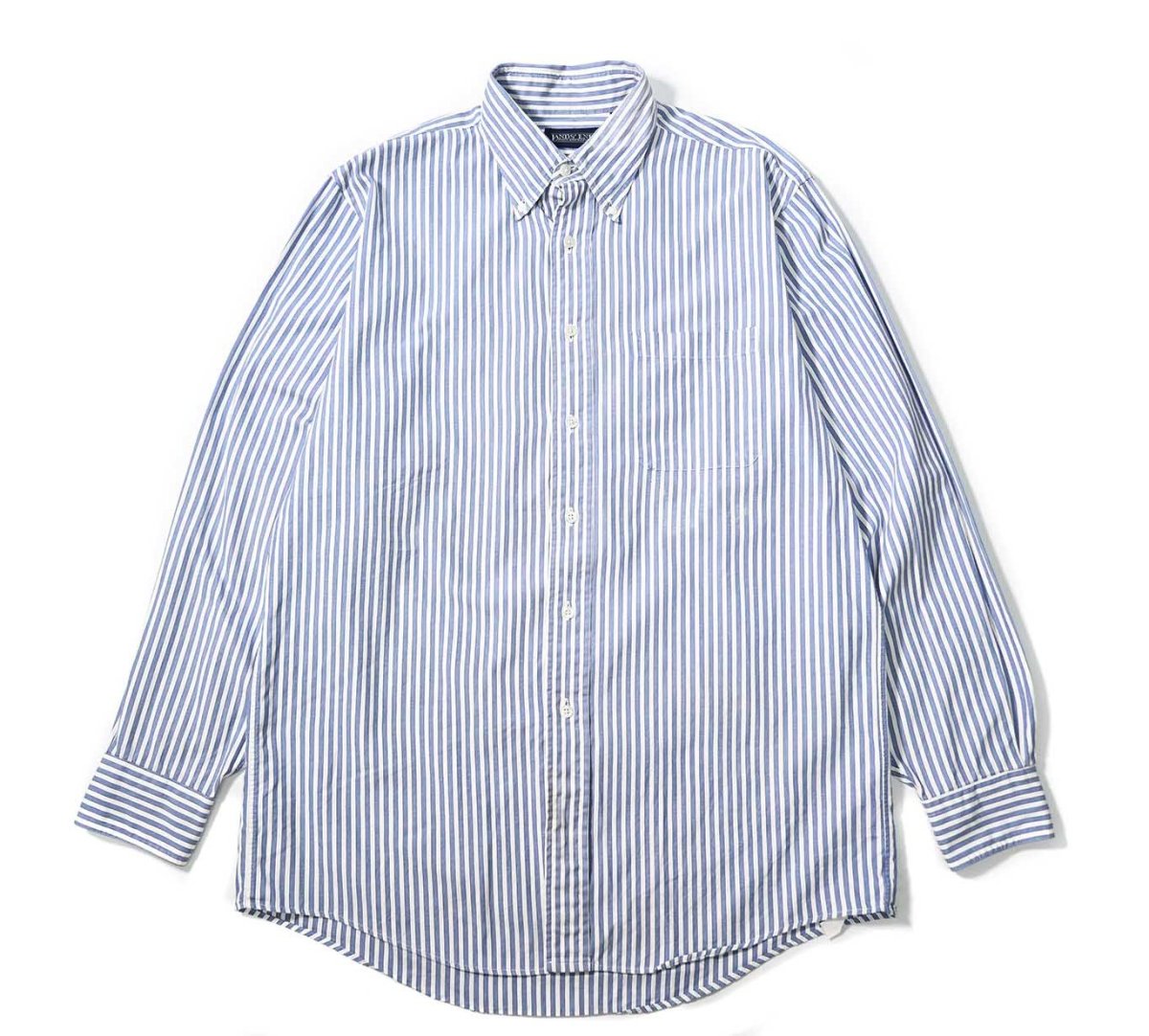 画像1: 90s Used Lands' End Stripe B/D Shirt (1)
