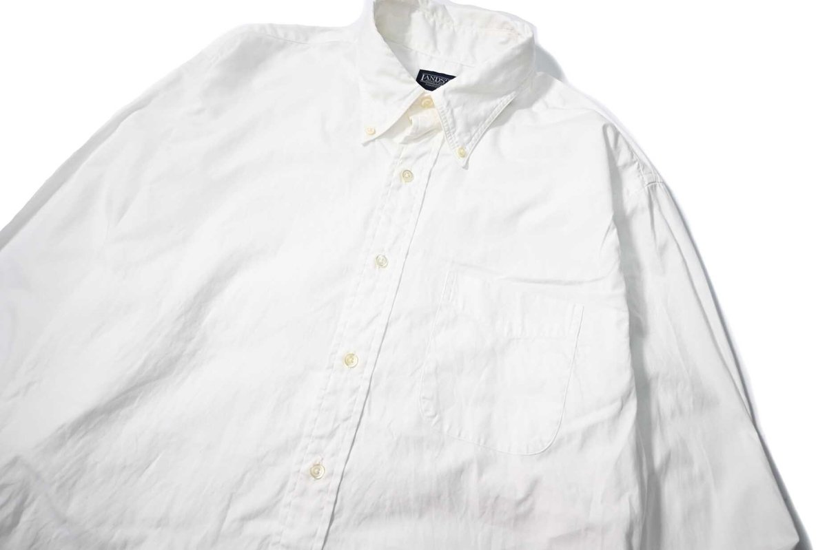 画像2: 90s Used Lands' End B/D Shirt White (2)