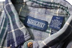 画像4: 90s Used Lands' End Plaid B/D Flannel Shirt (4)