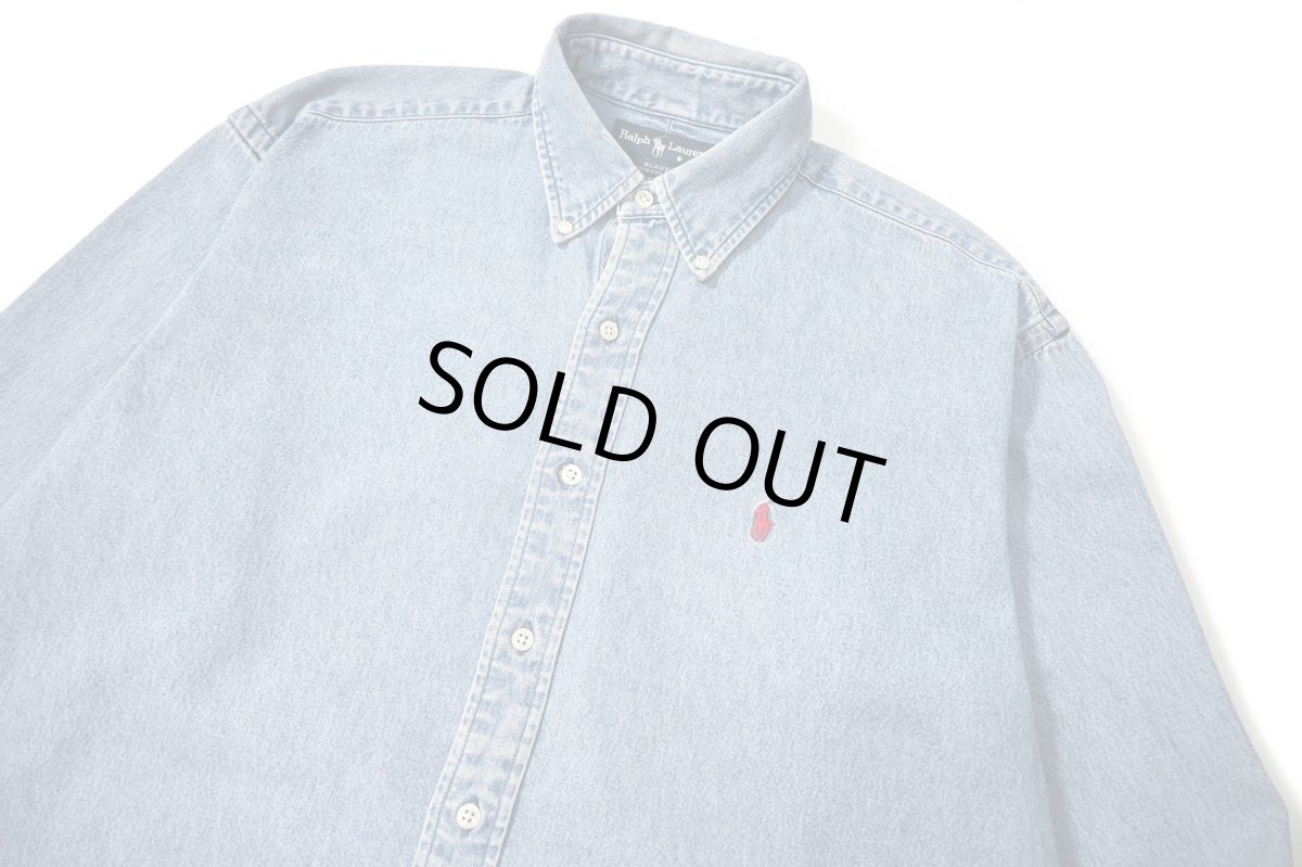 画像2: 90-00s Used Ralph Lauren Denim B/D Shirt "Blake" (2)