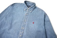 画像2: 90-00s Used Ralph Lauren Denim B/D Shirt "Blake" (2)