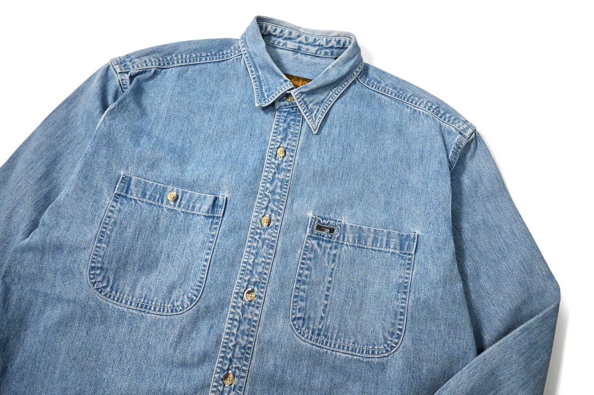 画像2: 90s Used Timberland Denim Shirt (2)
