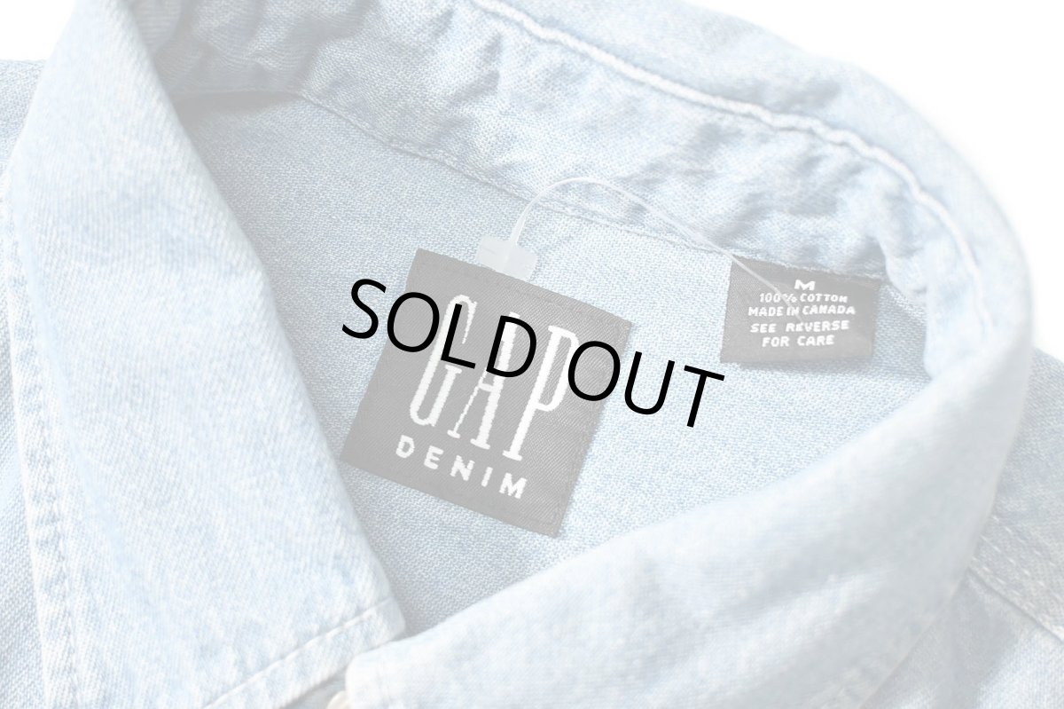画像4: 90 Deadstock Gap Denim B/D Shirt made in Canada (4)