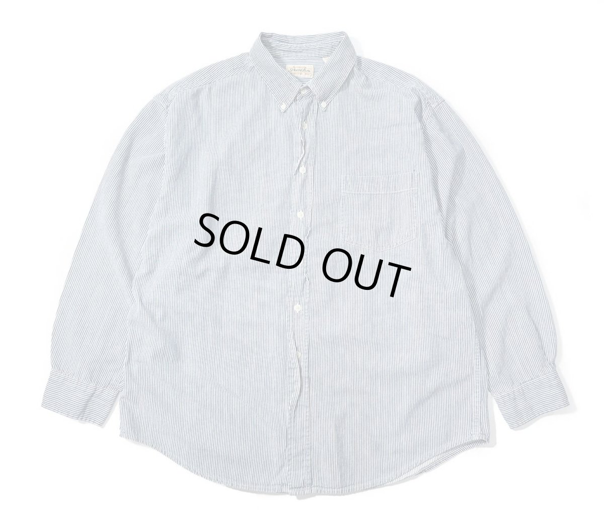 画像1: 90s Used St John's Bay Hickory Stripe B/D Shirt (1)