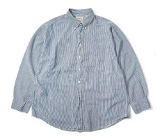 画像1: 90s Used St John's Bay Hickory Stripe B/D Shirt (1)