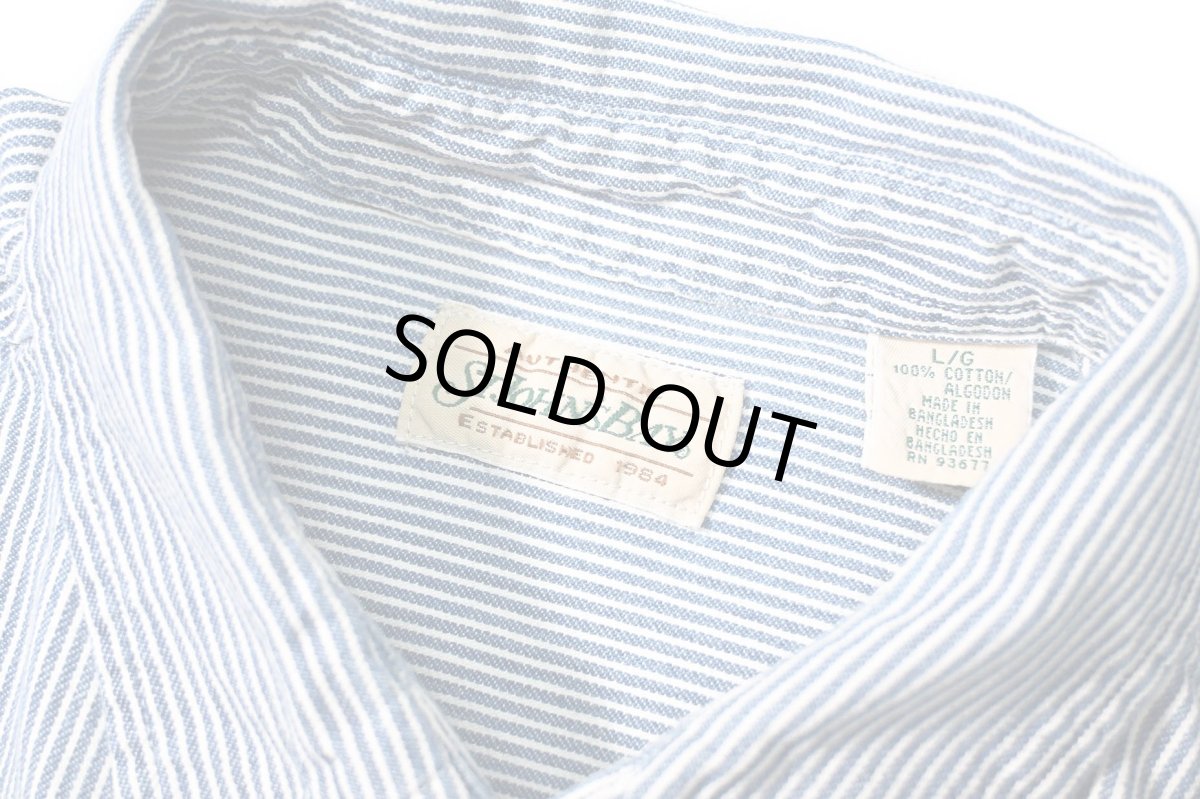 画像4: 90s Used St John's Bay Hickory Stripe B/D Shirt (4)