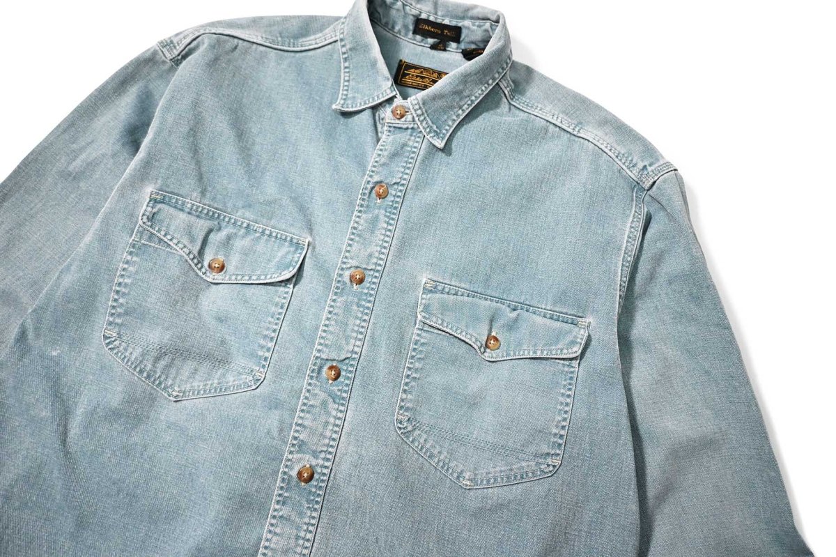 画像2: 80s Used Eddie Bauer Denim Shirt made in USA (2)