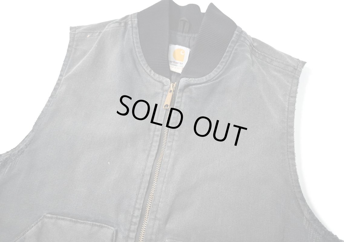 画像3: 09' Used Carhartt Quilt Lined Duck Vest Black (3)