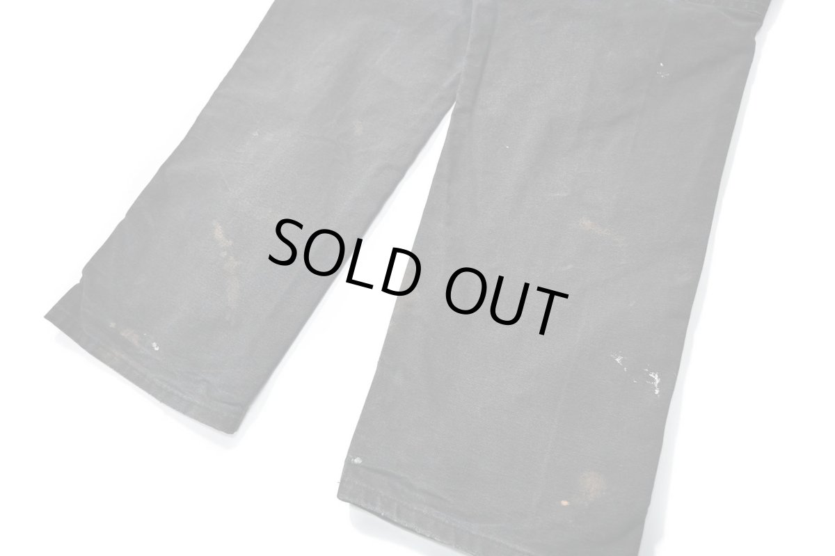 画像4: 22' Used Carhartt Painted Duck Carpenter Pants Black カーハート (4)