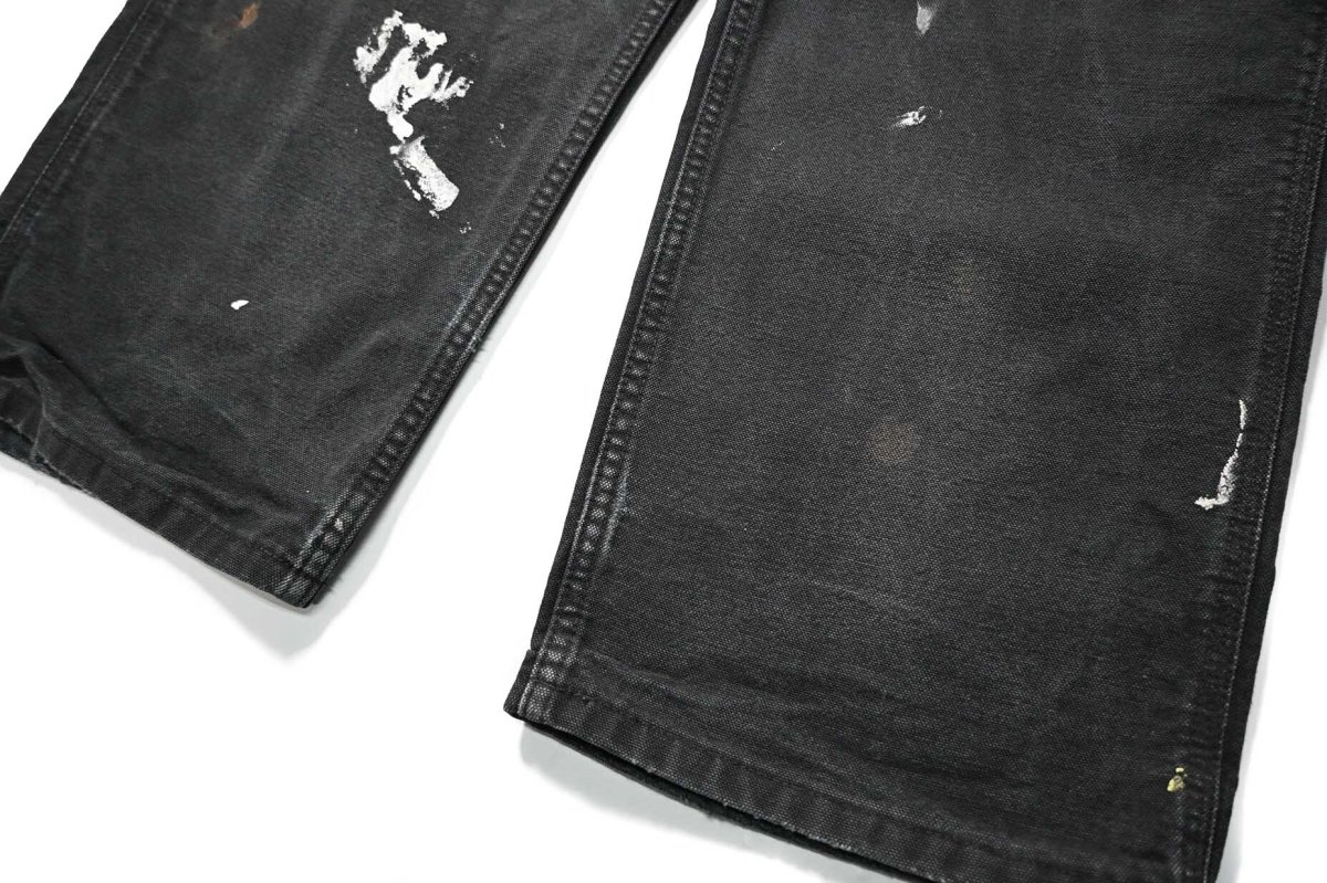 画像3: 22' Used Carhartt Painted Duck Carpenter Pants Black カーハート (3)