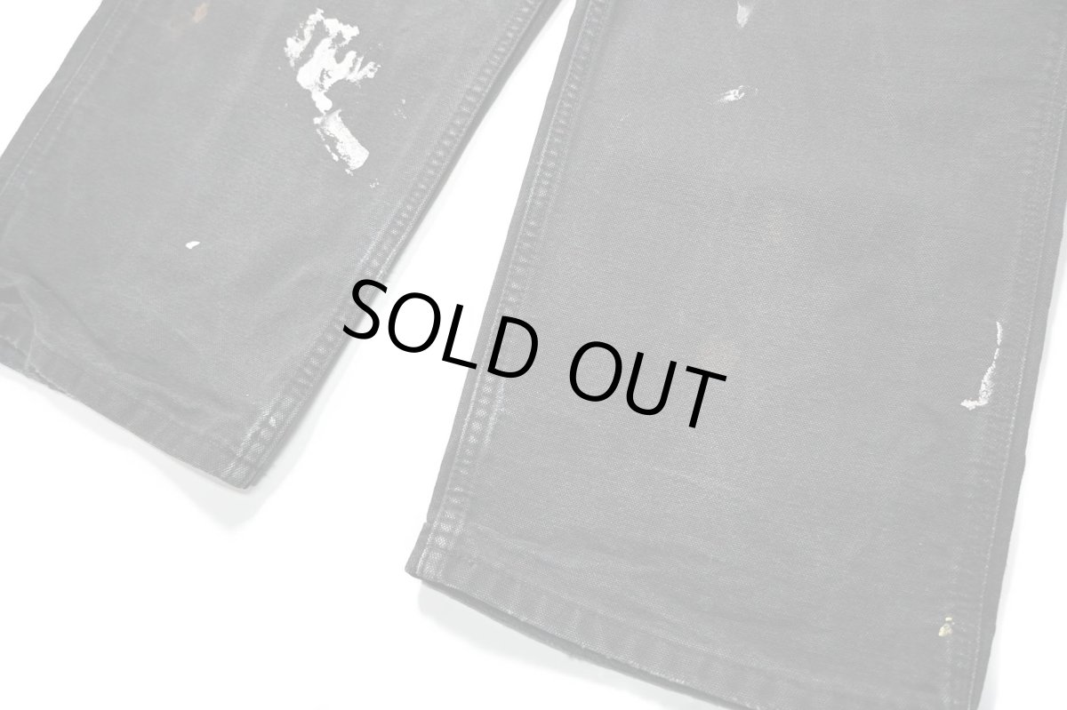 画像3: 22' Used Carhartt Painted Duck Carpenter Pants Black カーハート (3)