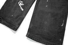 画像3: 22' Used Carhartt Painted Duck Carpenter Pants Black カーハート (3)