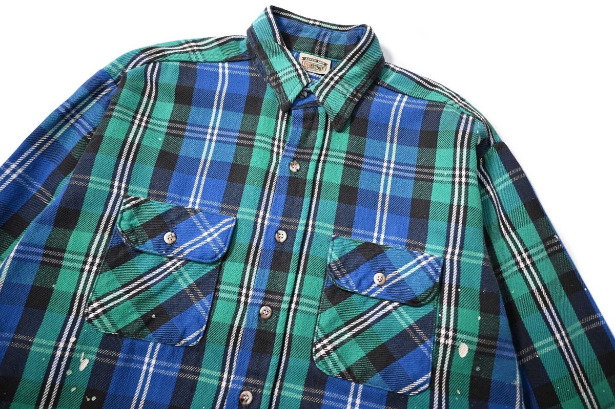 画像2: 90s Used Five Brother Heavy Flannel Shirt made in USA (2)