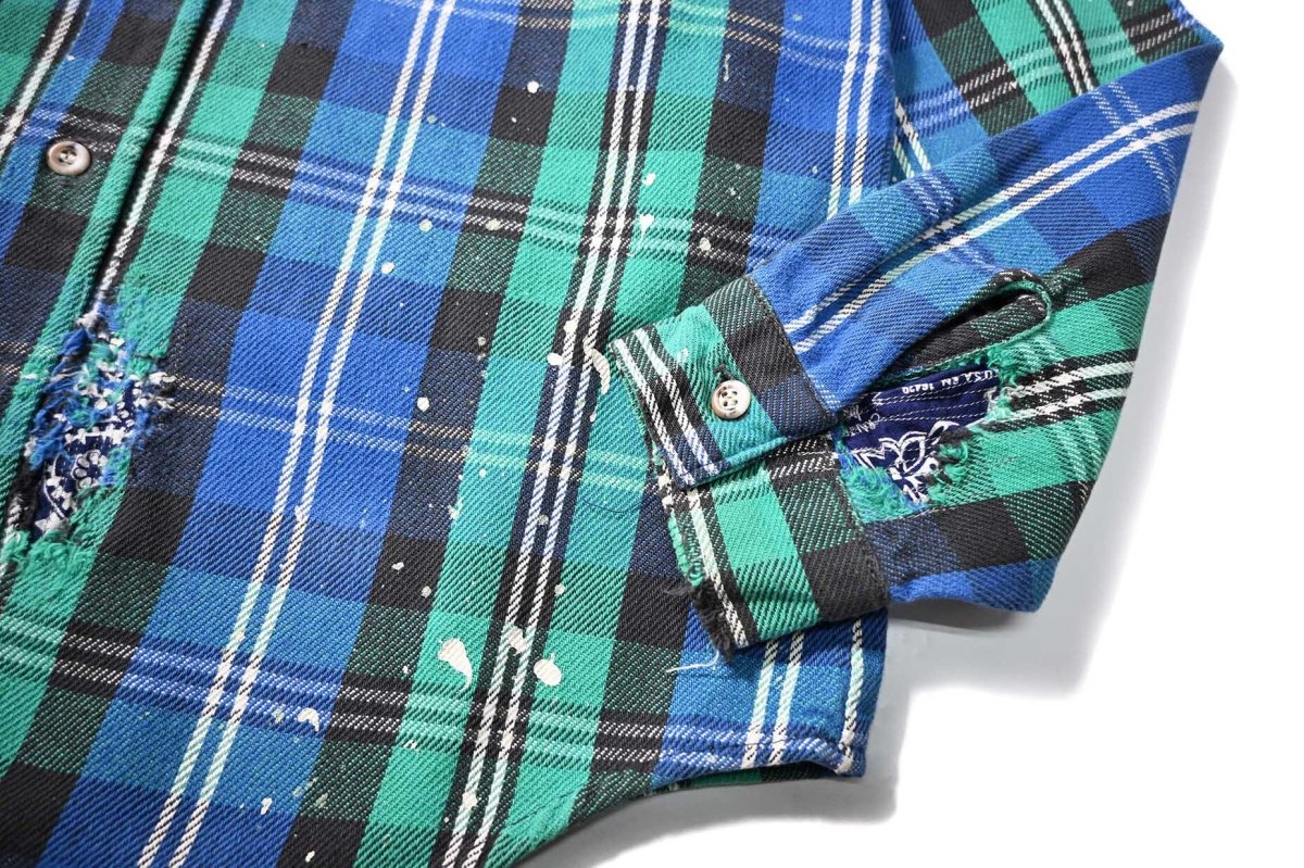 画像4: 90s Used Five Brother Heavy Flannel Shirt made in USA (4)