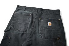 画像6: 11' Used Carhartt Duck Double Knee Carpenter Pants Black made in USA カーハート (6)