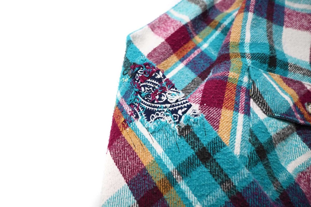 画像5: 90s Used Five Brother Heavy Flannel Shirt made in USA (5)