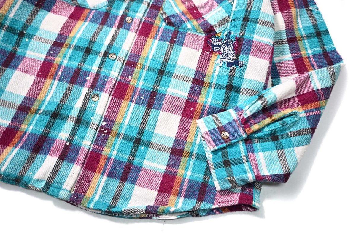 画像3: 90s Used Five Brother Heavy Flannel Shirt made in USA (3)