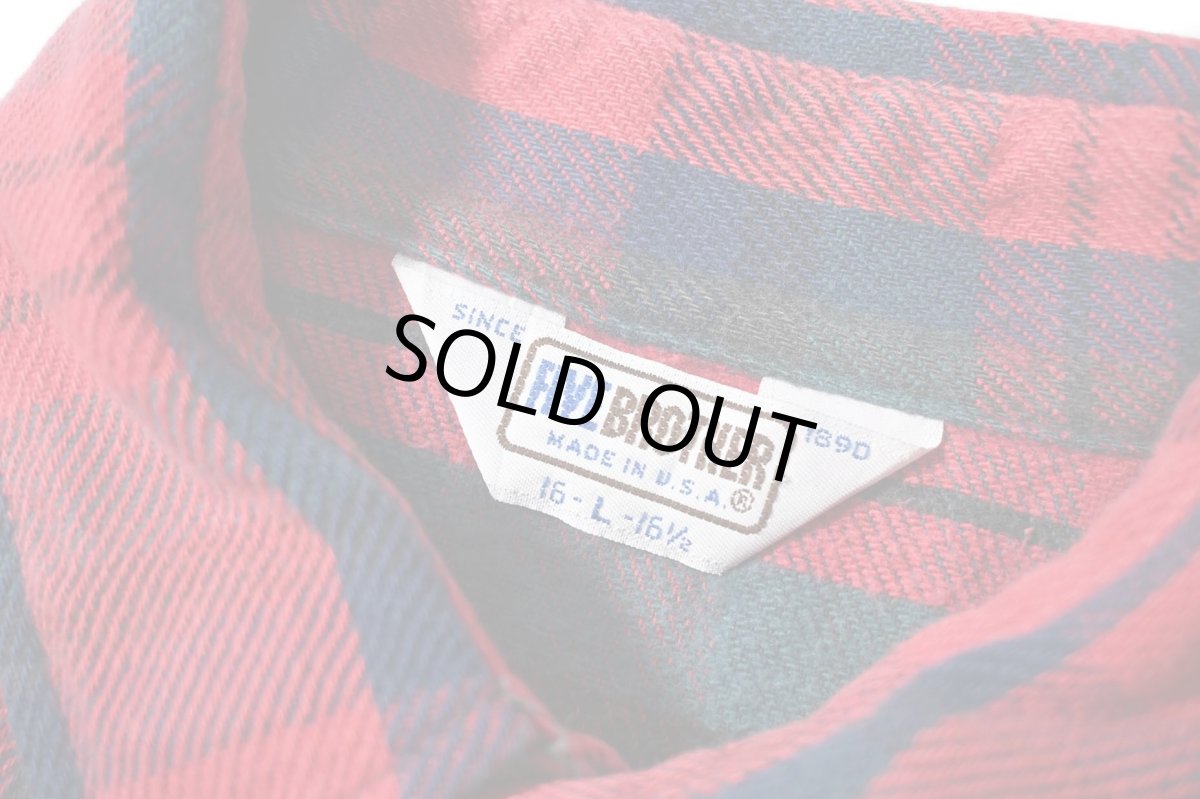 画像5: 80s Used Five Brother Heavy Flannel Shirt made in USA (5)