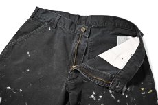 画像6: 22' Used Carhartt Painted Duck Carpenter Pants Black カーハート (6)