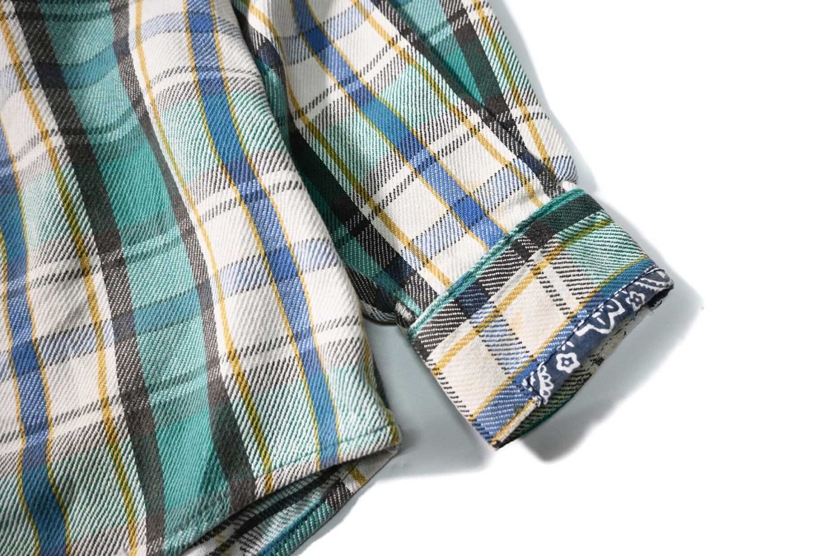 画像4: 90s Used Five Brother Heavy Flannel Shirt made in USA (4)