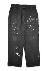 画像1: 22' Used Carhartt Painted Duck Carpenter Pants Black カーハート (1)
