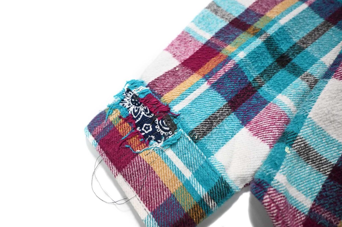 画像4: 90s Used Five Brother Heavy Flannel Shirt made in USA (4)