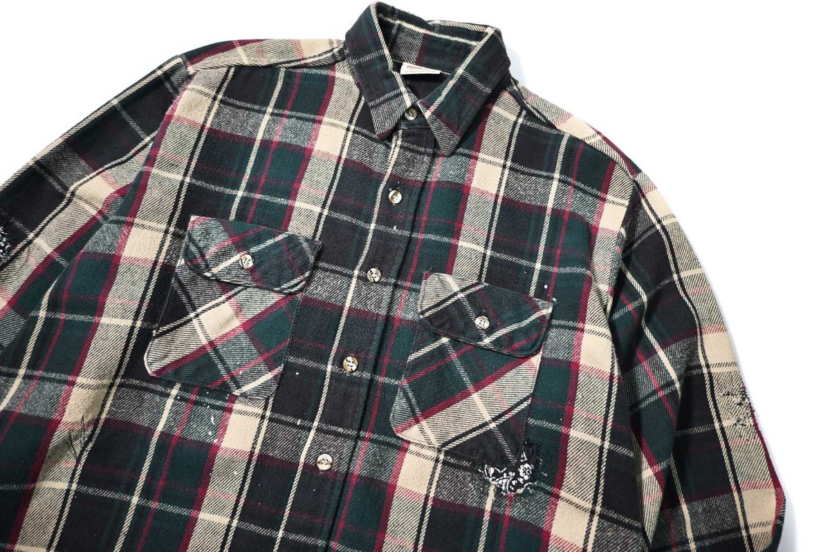 画像2: 90s Used Five Brother Heavy Flannel Shirt made in USA (2)