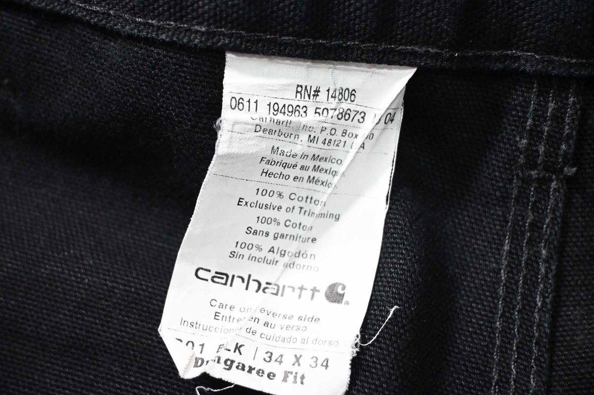 画像7: 11' Used Carhartt Duck Double Knee Carpenter Pants Cut Off Black カーハート (7)