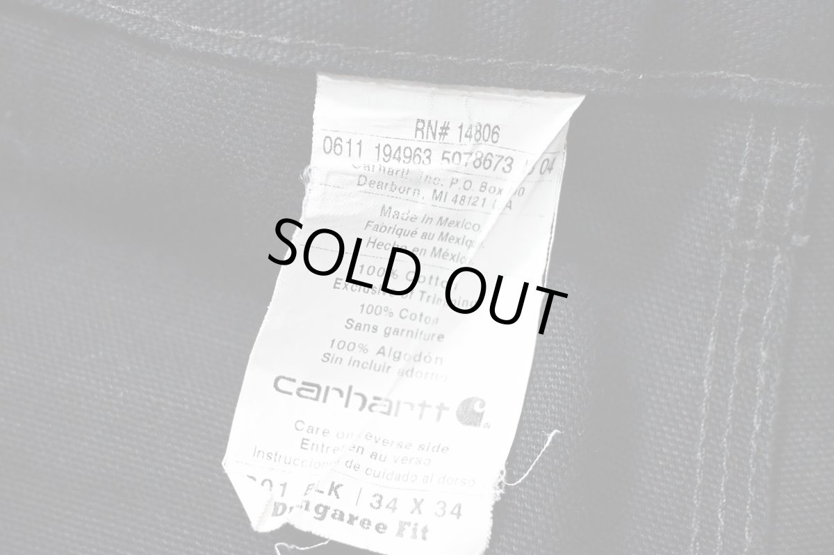 画像7: 11' Used Carhartt Duck Double Knee Carpenter Pants Cut Off Black カーハート (7)