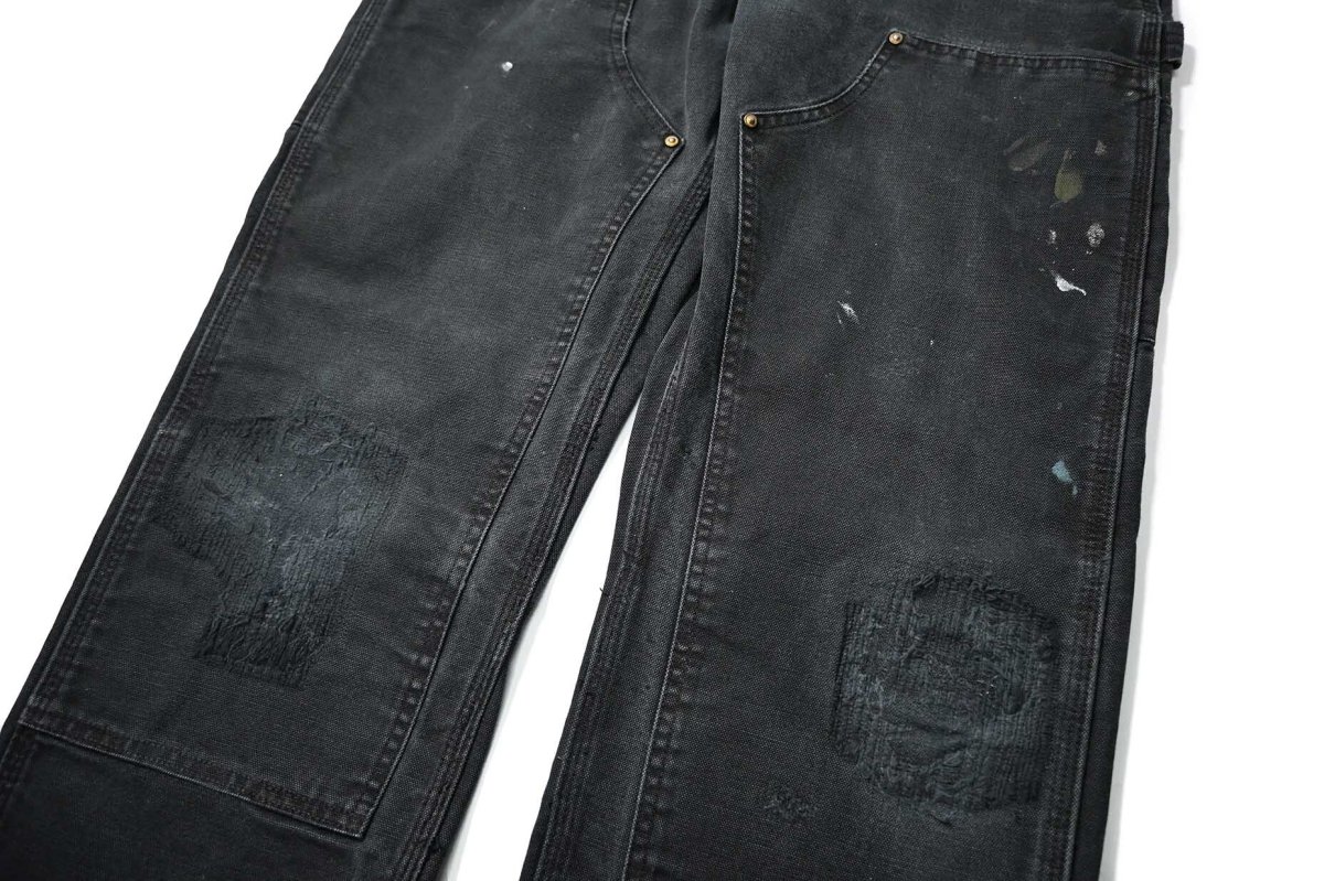 画像4: 11' Used Carhartt Duck Double Knee Carpenter Pants Black made in USA カーハート (4)