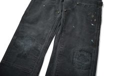 画像4: 11' Used Carhartt Duck Double Knee Carpenter Pants Black made in USA カーハート (4)