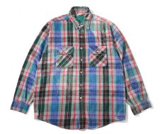 画像1: 90s Used Five Brother Heavy Flannel Shirt (1)