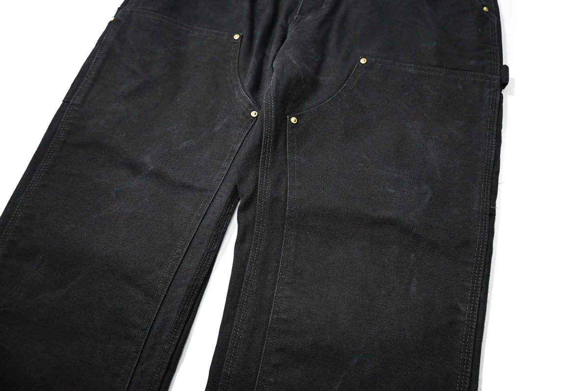 画像4: 11' Used Carhartt Duck Double Knee Carpenter Pants Cut Off Black カーハート (4)