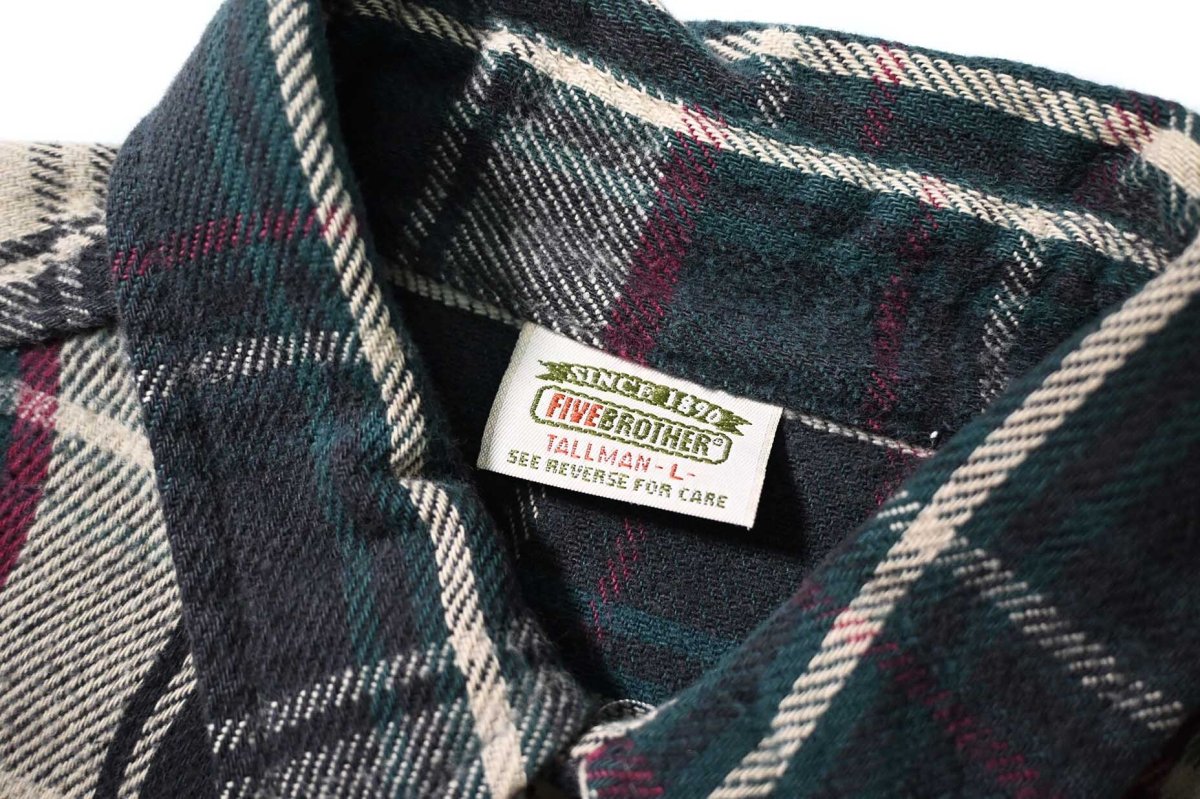 画像7: 90s Used Five Brother Heavy Flannel Shirt made in USA (7)