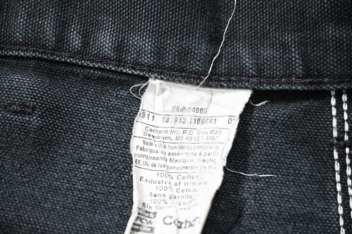 画像8: 11' Used Carhartt Duck Double Knee Carpenter Pants Black made in USA カーハート (8)