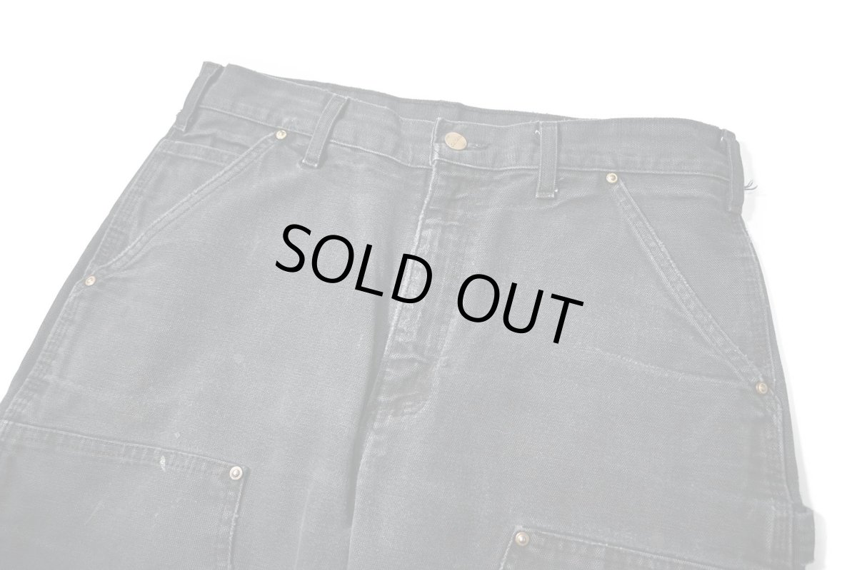 画像2: 11' Used Carhartt Duck Double Knee Carpenter Pants Black made in USA カーハート (2)