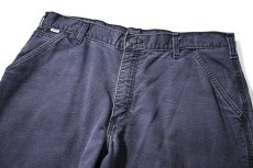 画像2: 15' Used Carhartt FR Duck Carpenter Pants Navy カーハート (2)