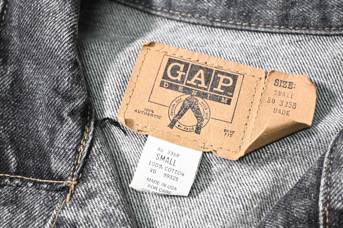 画像4: 90s Used Gap Denim Jacket Black made in USA (4)
