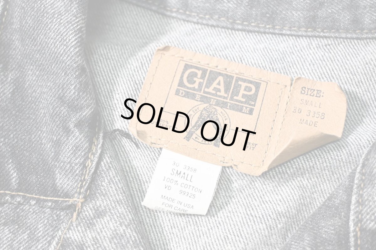 画像4: 90s Used Gap Denim Jacket Black made in USA (4)