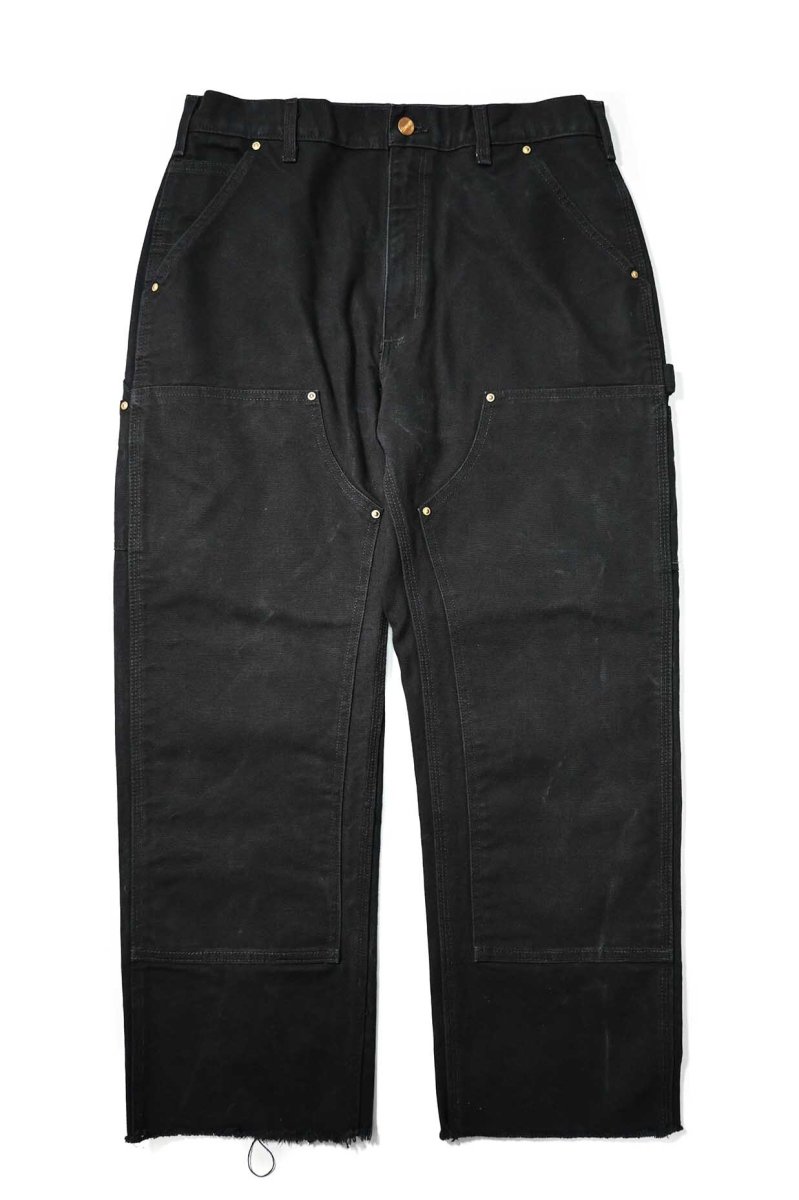 画像1: 11' Used Carhartt Duck Double Knee Carpenter Pants Cut Off Black カーハート (1)