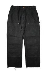 画像1: 11' Used Carhartt Duck Double Knee Carpenter Pants Cut Off Black カーハート (1)