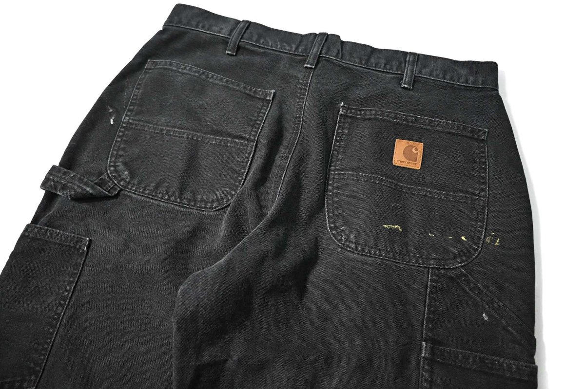 画像5: 22' Used Carhartt Painted Duck Carpenter Pants Black カーハート (5)