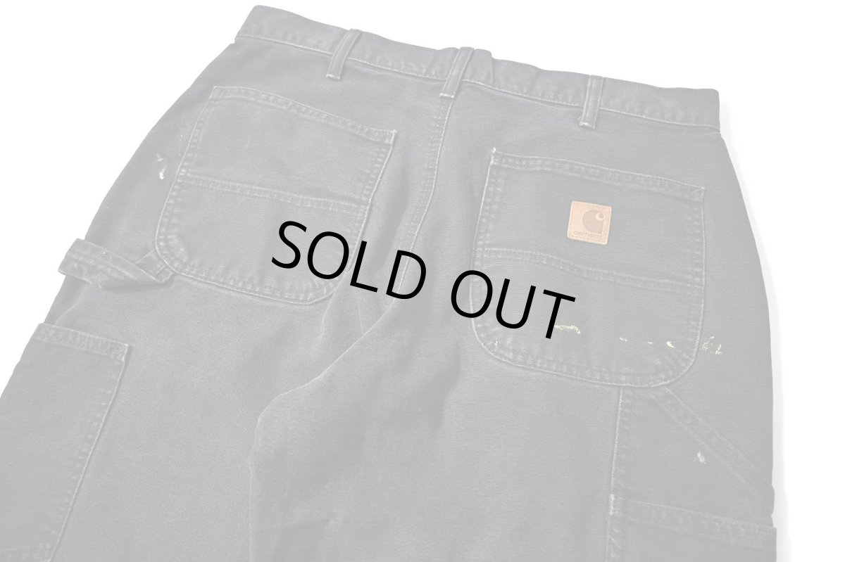画像5: 22' Used Carhartt Painted Duck Carpenter Pants Black カーハート (5)