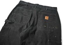 画像5: 22' Used Carhartt Painted Duck Carpenter Pants Black カーハート (5)