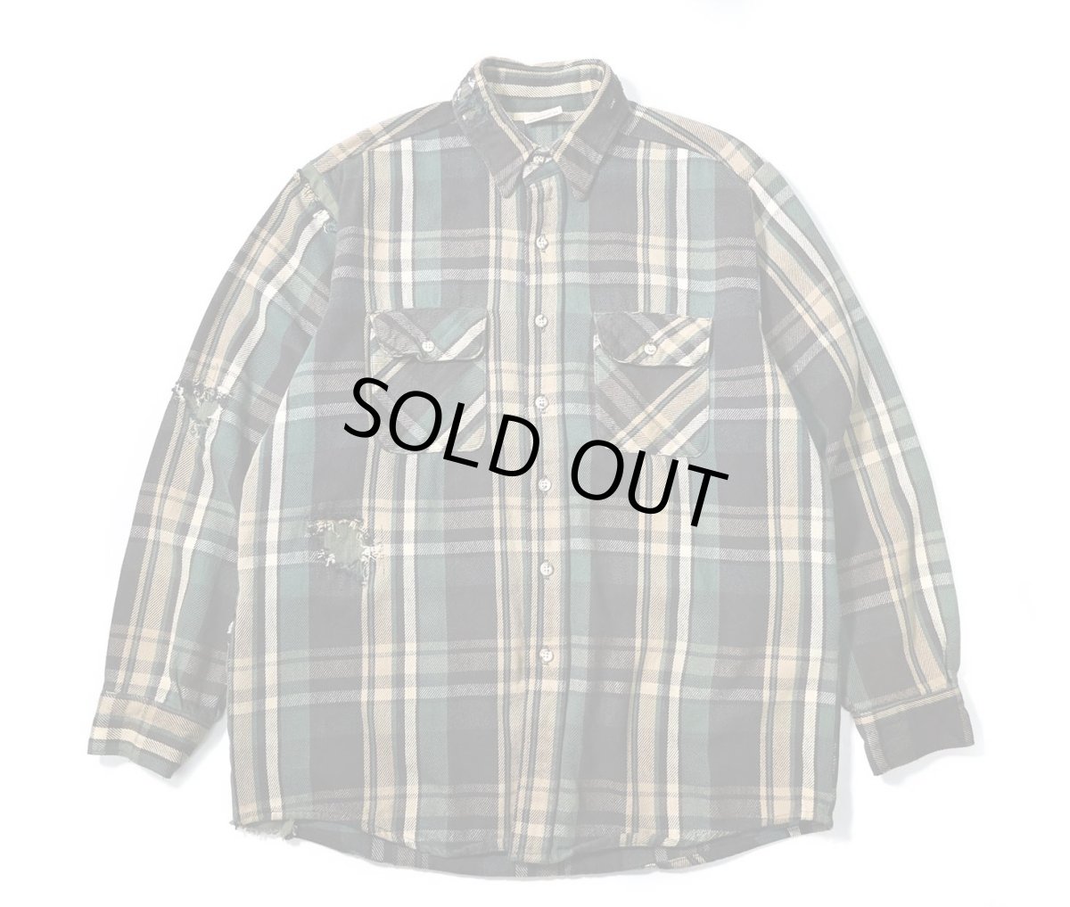 画像1: 90s Used Five Brother Heavy Flannel Shirt (1)