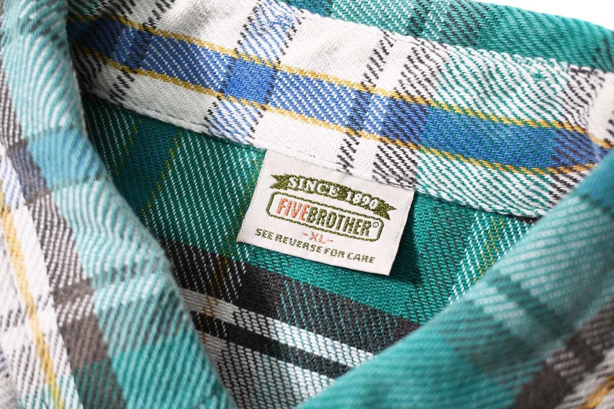 画像5: 90s Used Five Brother Heavy Flannel Shirt made in USA (5)