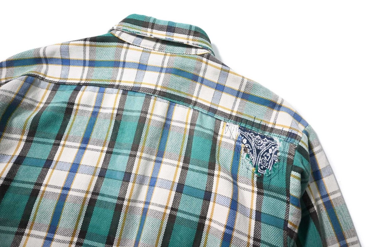 画像6: 90s Used Five Brother Heavy Flannel Shirt made in USA (6)